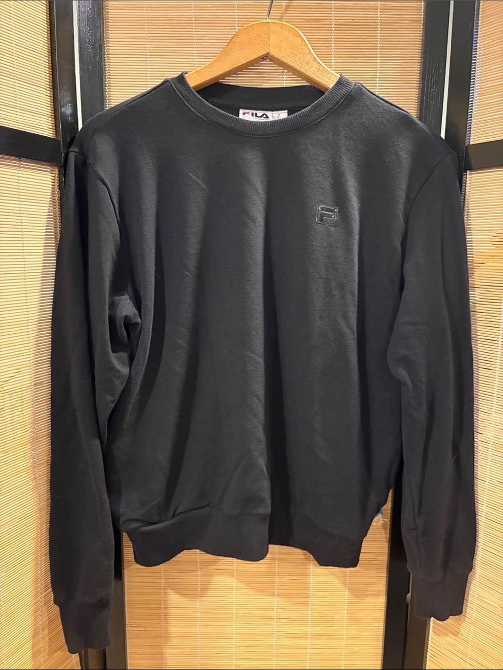 FILA Black Crewneck Sweatshirt with Subtle Logo